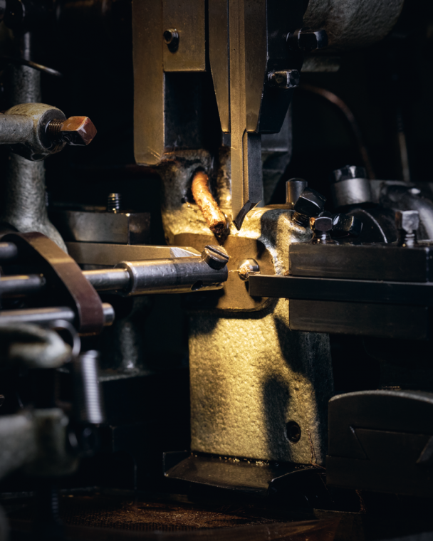 Profile-turning&nbsp;operation on balance screws requiring trued gold wire to&nbsp;produce these components measuring only a few tenths of&nbsp;a millimeter.
