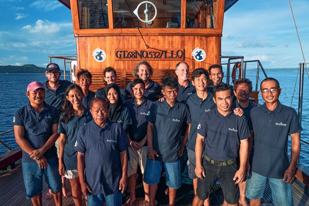 Crew and expedition members worked together for 30 consecutive days, passionately criss-crossing the mysterious Banda Sea. (Photo: Bali Drone Production)