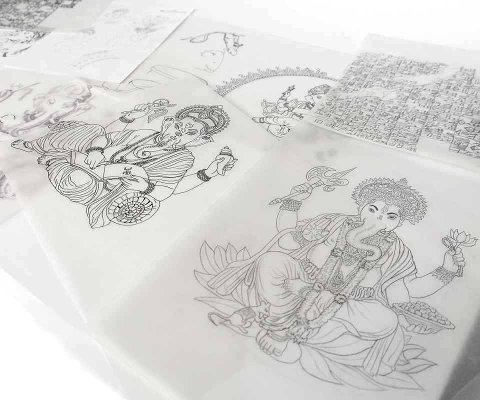 Bringing art to the watch begins with drawings.
