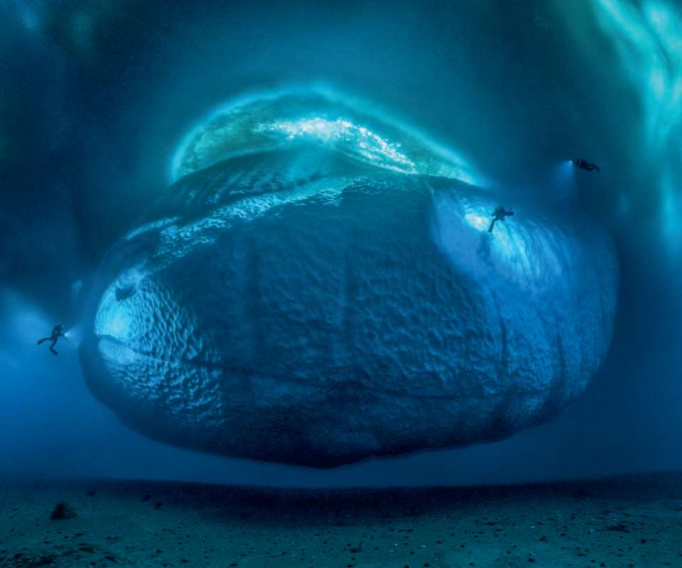 Submerged section of an iceberg southwest of the Îlot de la Vierge. Depth: 30 m.
