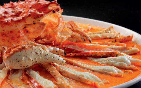 Steamed King Crab with Shaoxing wine.
