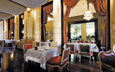 The main dining room, looking back toward the open kitchen. Facing the other direction, a majestic view of Lac Leman and mountains.
